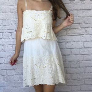 Chelsea and Violet Cream Eyelet Lace Dress
